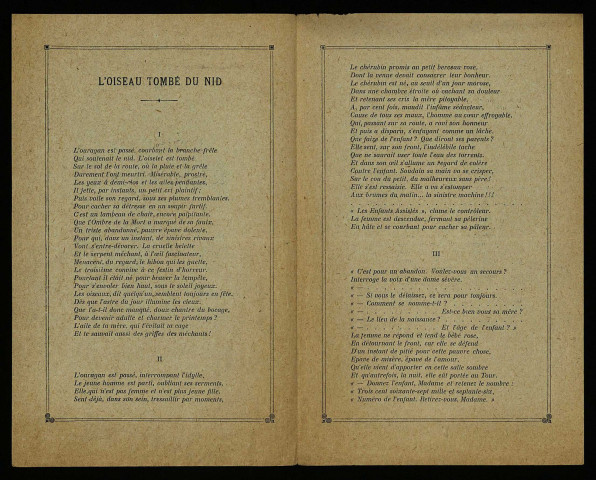 JUTIER (J.), dit Armor, poète et directeur du Service des enfants assistés de la Seine, à Cosne : 1 lettre, 1 texte imprimé.