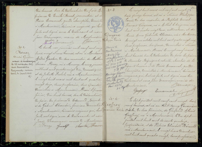 Montenoison : actes d'état civil.