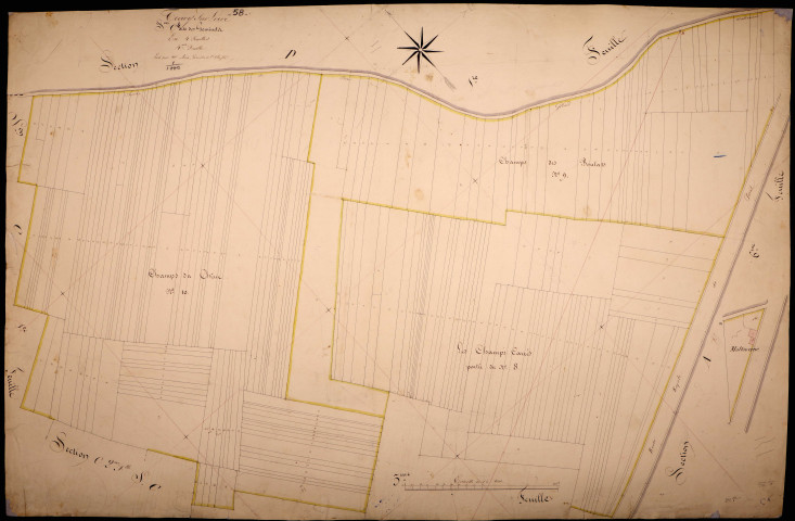 Tracy-sur-Loire, cadastre ancien : plan parcellaire de la section C dite des Gominets, feuille 4