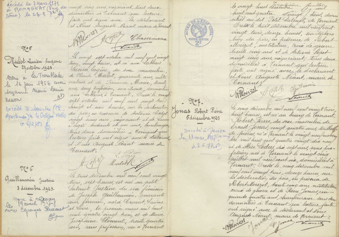 Ternant : actes d'état civil.