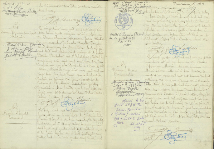 Saxi-Bourdon : actes d'état civil.