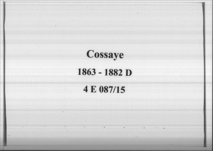 Cossaye : actes d'état civil (décès).