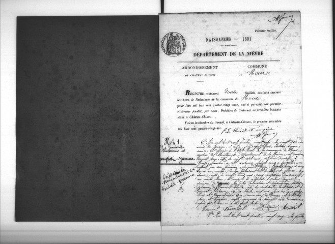 Moux-en-Morvan : actes d'état civil.