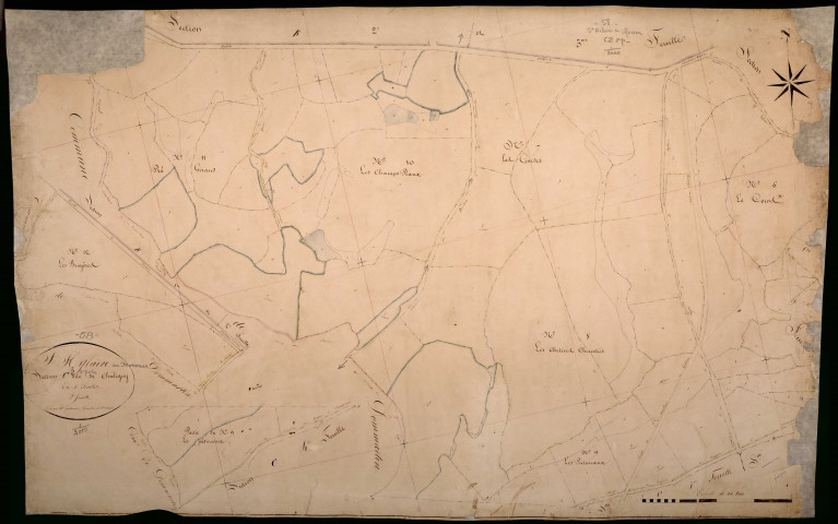 Saint-Hilaire-en-Morvan, cadastre ancien : plan parcellaire de la section C dite de Chaligny, feuille 2