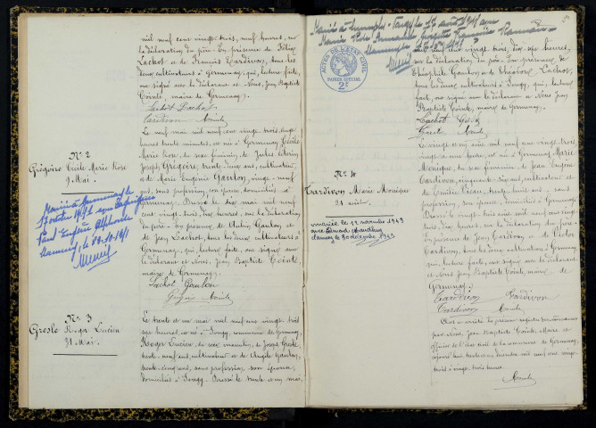 Germenay : actes d'état civil.