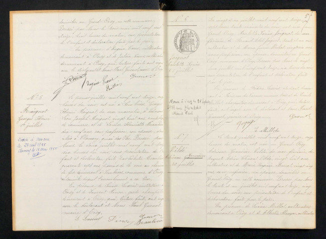 Oisy : actes d'état civil.