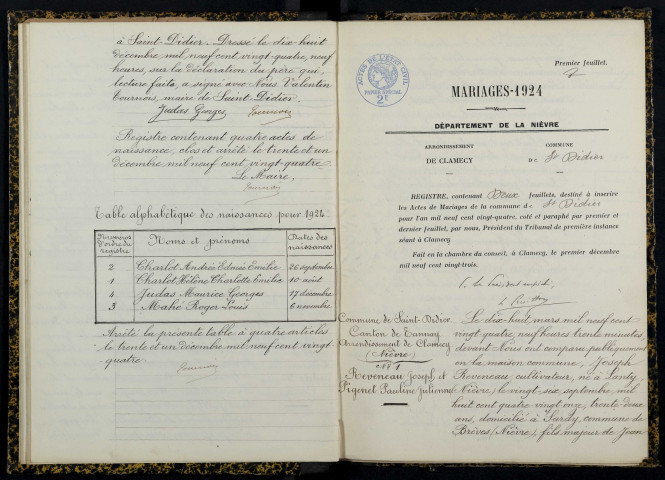 Saint-Didier : actes d'état civil.