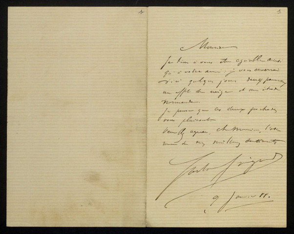 GUIGNARD (Gaston), peintre (1848-1922) : 4 lettres.