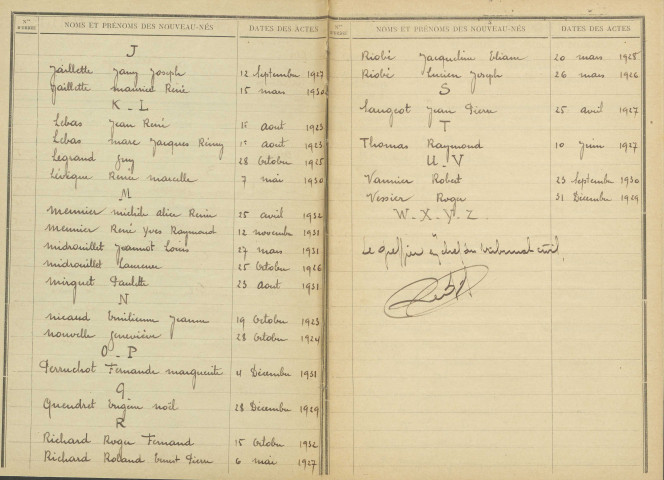 Sichamps : table décennale.