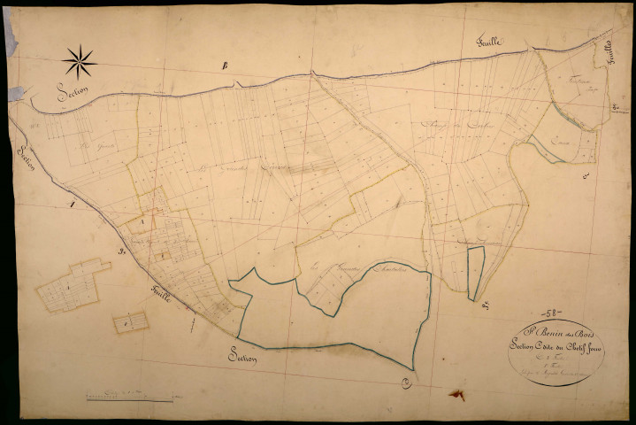 Saint-Benin-des-Bois, cadastre ancien : plan parcellaire de la section C dite du Chétif Four, feuille 1