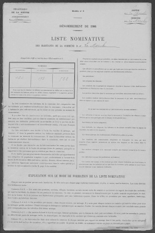 La Marche : recensement de 1906
