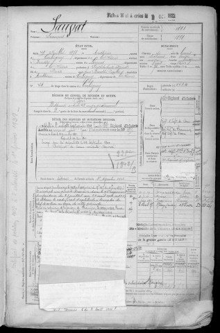 Bureau de Cosne, classe 1898 : fiches matricules n° 1001 à 1500