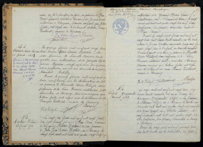 Corancy : actes d'état civil.