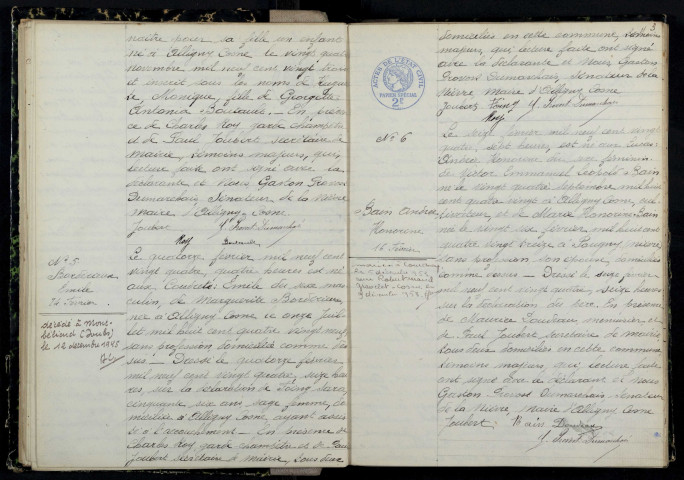 Alligny-Cosne : actes d'état civil.