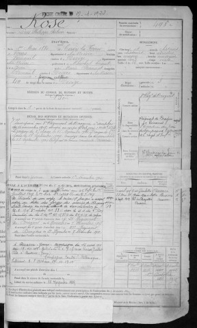 Bureau de Nevers, classe 1900 : fiches matricules n° 498 à 999