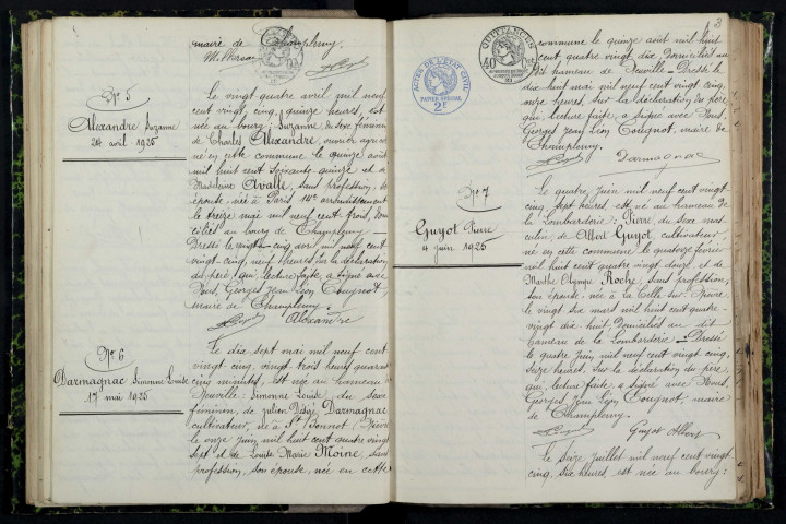 Champlemy : actes d'état civil.