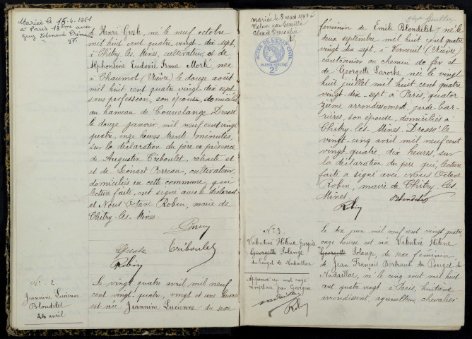 Chitry-les-Mines : actes d'état civil.