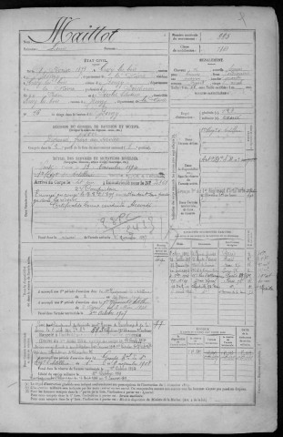 Bureau de Cosne, classe 1893 : fiches matricules n° 995 à 1495
