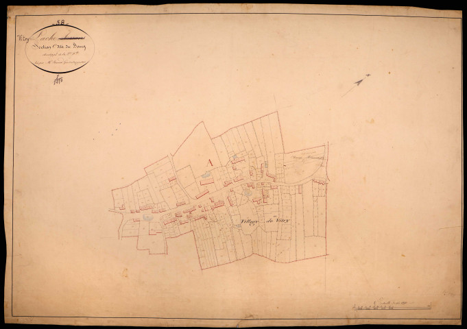 Vitry-Laché, cadastre ancien : plan parcellaire de la section C dite du Bourg, feuille 2, développement