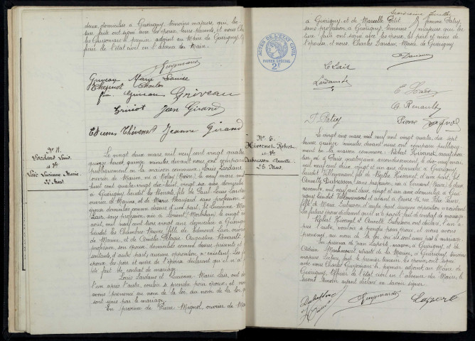 Guérigny : actes d'état civil.