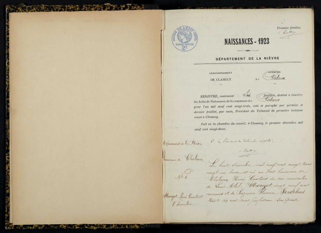 Chalaux : actes d'état civil.