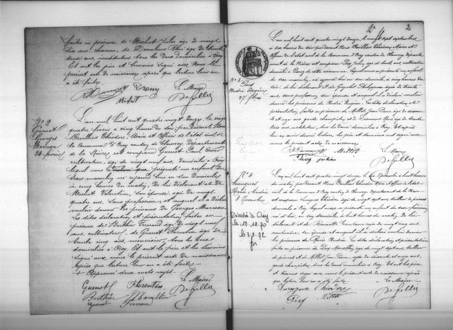 Oisy : actes d'état civil.