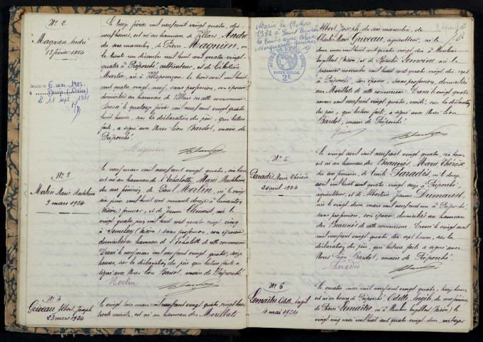 Préporché : actes d'état civil.