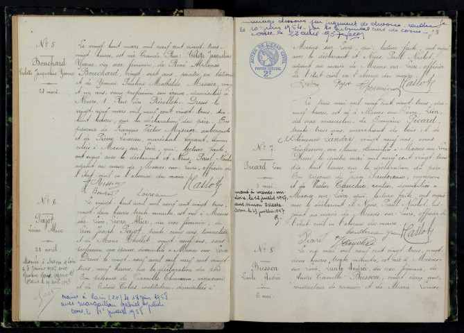 Mesves-sur-Loire : actes d'état civil.