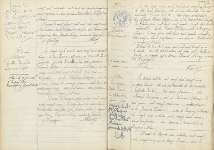 Teigny : actes d'état civil.