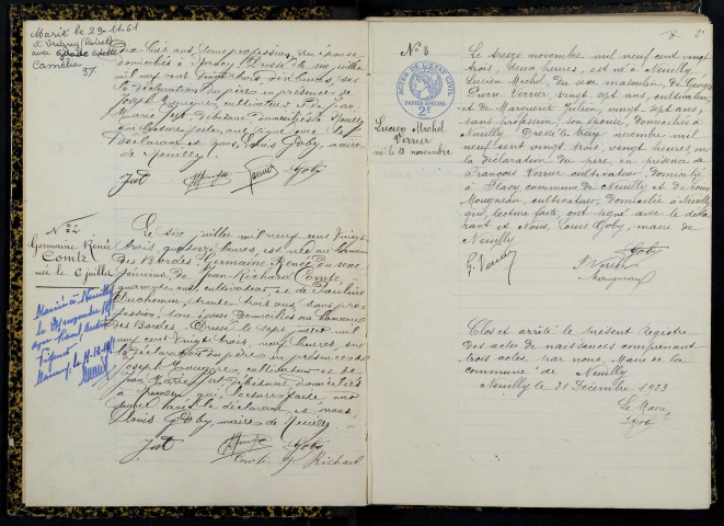 Neuilly : actes d'état civil.