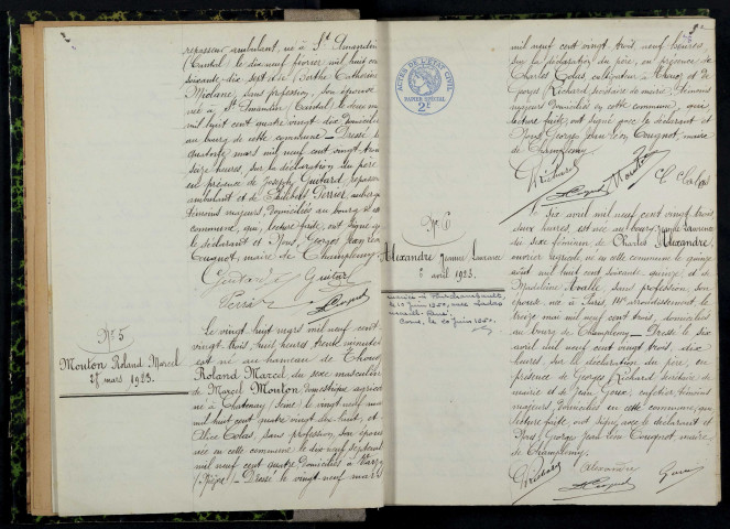 Champlemy : actes d'état civil.