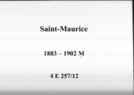 Saint-Maurice : actes d'état civil (mariages).