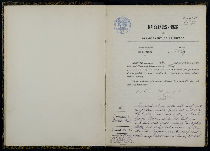 Oisy : actes d'état civil.