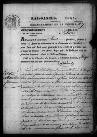 Glux-en-Glenne : actes d'état civil.