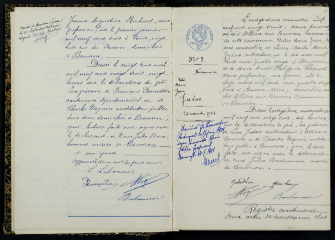 Beuvron : actes d'état civil.