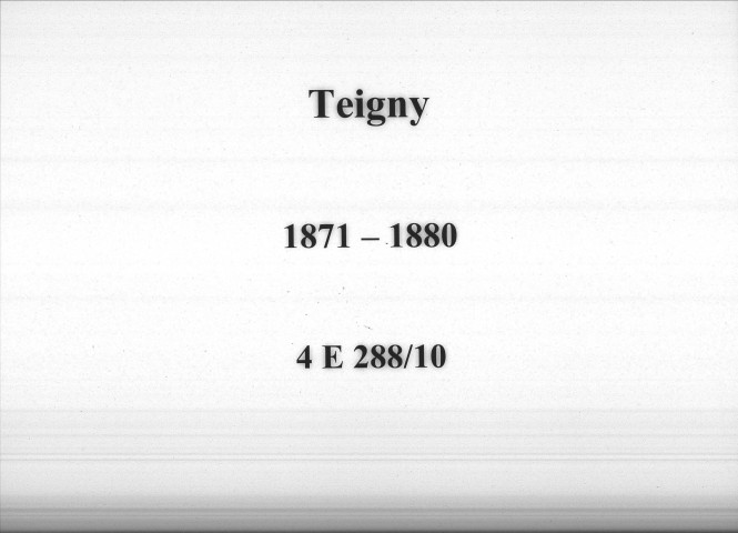 Teigny : actes d'état civil.