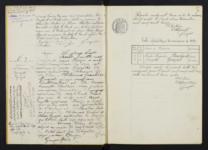 Metz-le-Comte : actes d'état civil.