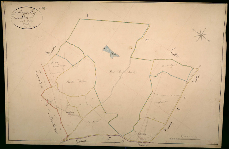 Rémilly, cadastre ancien : plan parcellaire de la section A dite de Saint-Michel, feuille 3