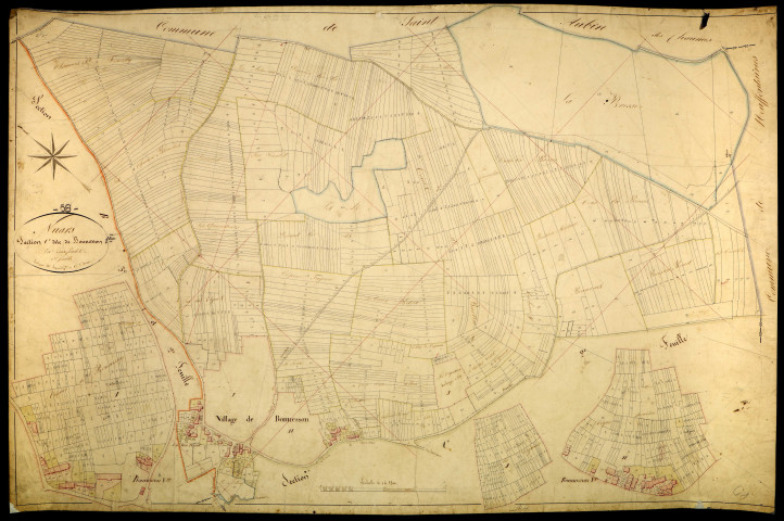 Nuars, cadastre ancien : plan parcellaire de la section C dite de Bonneçon, feuille 1