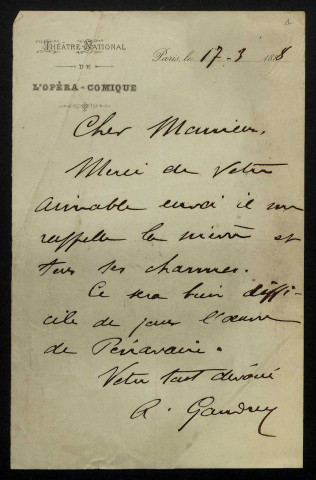 GANDREY (Aristide), musicien, administrateur de l'Opéra comique à Paris : 8 lettres.