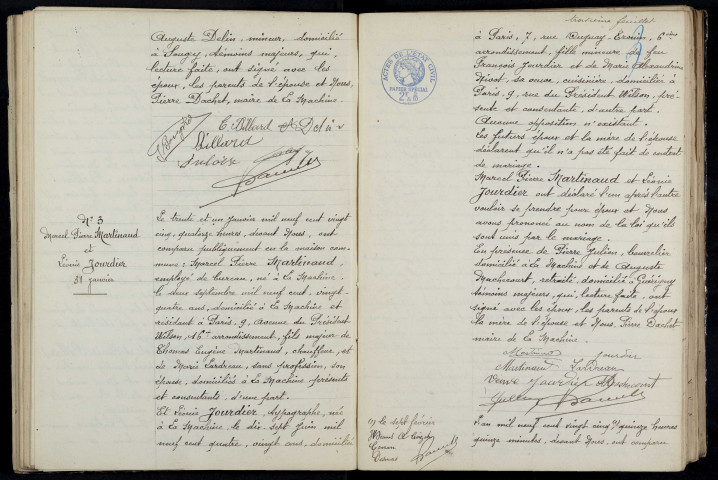 La Machine : actes d'état civil (mariages).