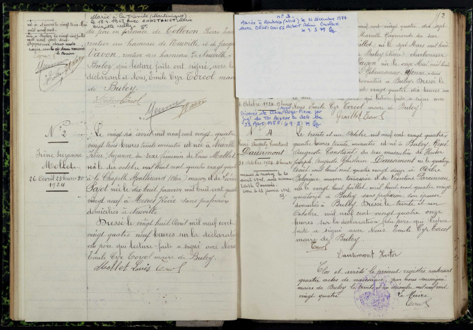 Bulcy : actes d'état civil.