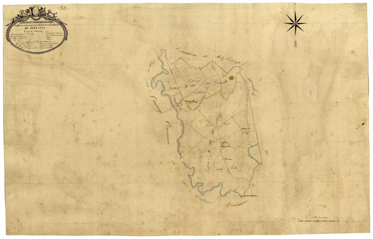 Flez-Cuzy, cadastre ancien : tableau d'assemblage