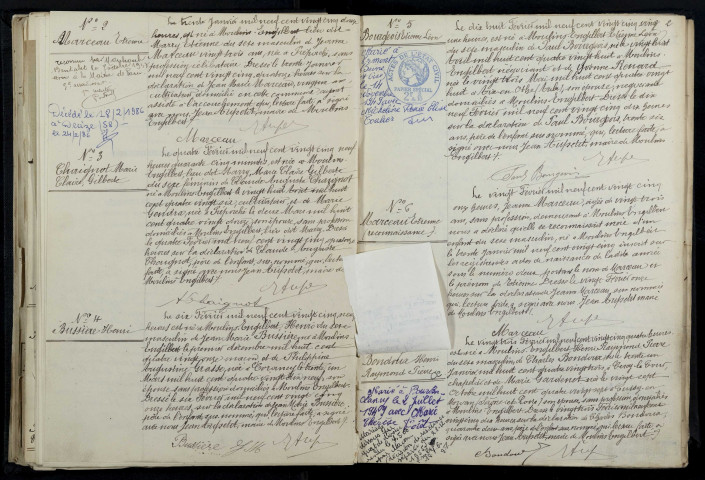 Moulins-Engilbert : actes d'état civil.