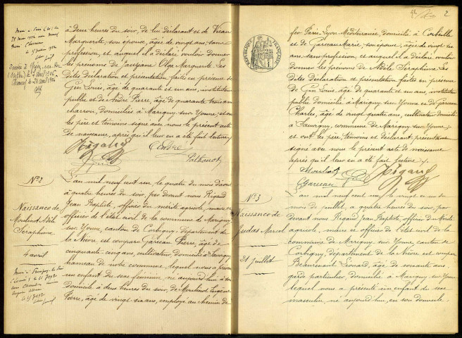 Marigny-sur-Yonne : actes d'état civil.