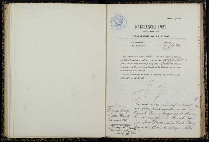 Neuffontaines : actes d'état civil.
