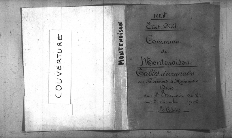 Montenoison : tables décennales.