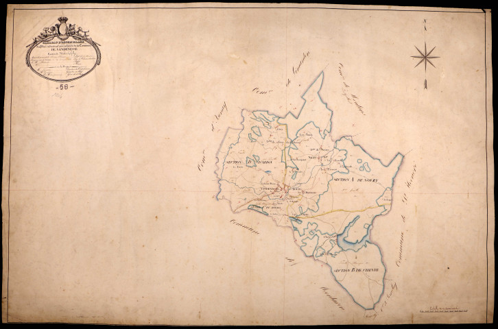 Vandenesse, cadastre ancien : tableau d'assemblage
