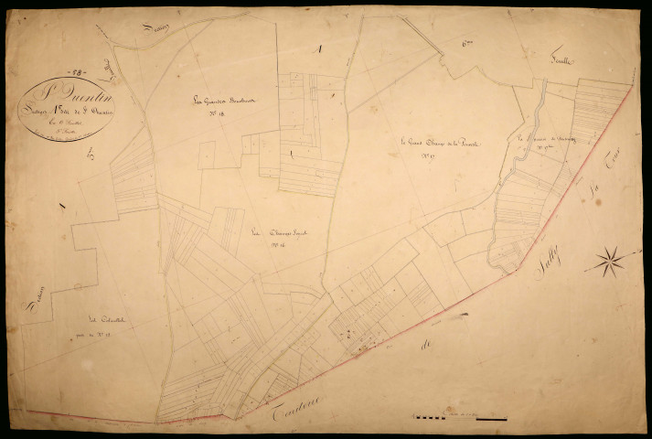 Saint-Quentin-sur-Nohain, cadastre ancien : plan parcellaire de la section A dite de Saint-Quentin, feuille 5