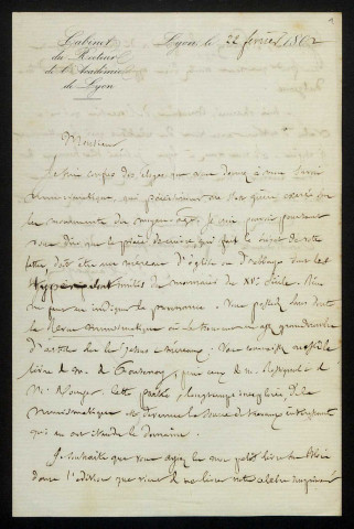 SAUSSAYE (Louis de la), écrivain et folkloriste, recteur de l'Académie de Lyon (1801-1878) : 5 lettres.